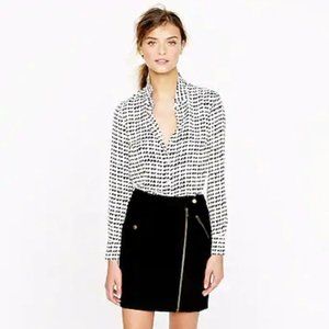 J Crew Heart Print Long Sleeve Blouse Size Medium